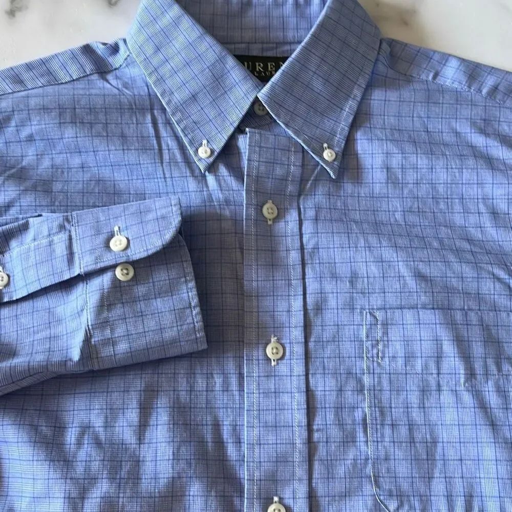 Lauren Ralph LaurenβNon-Iron Button Down Long Sleeve Dress Shirt Medium 15.5 32/